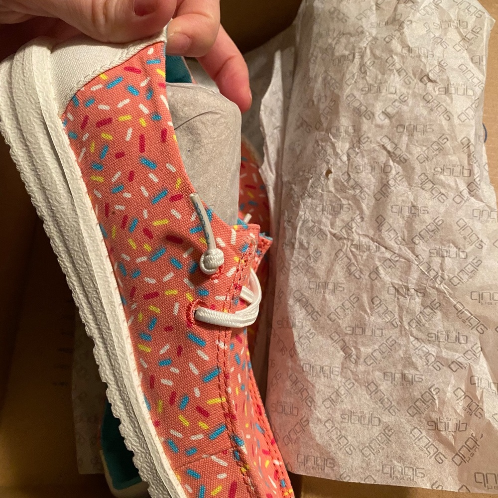 Hey Dude- Size Y1- Youth Print- Pink Sprinkles